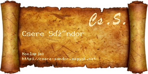Csere Sándor névjegykártya