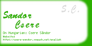 sandor csere business card